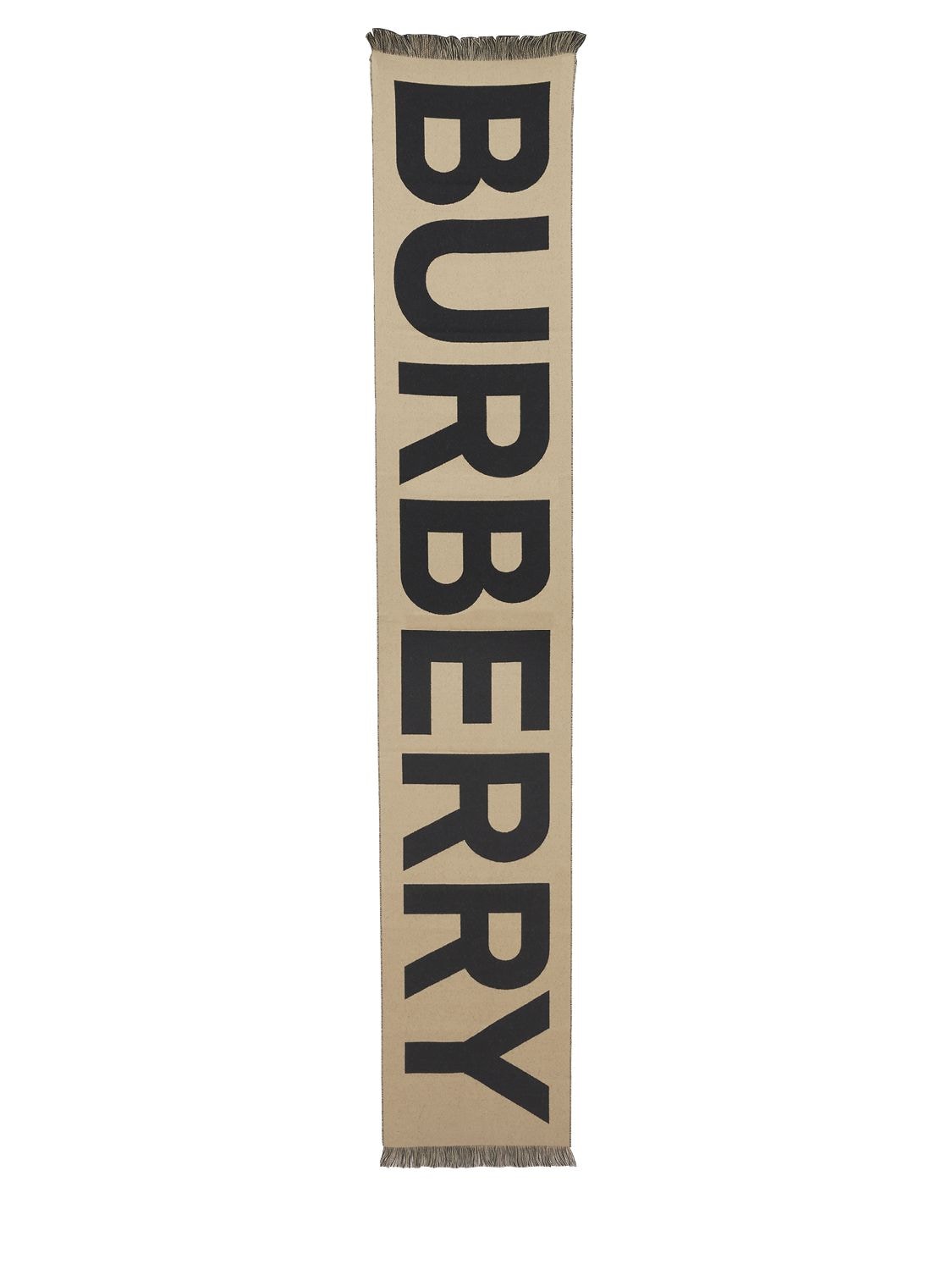 Écharpe En Maille De Laine Intarsia À Logo - BURBERRY - Modalova