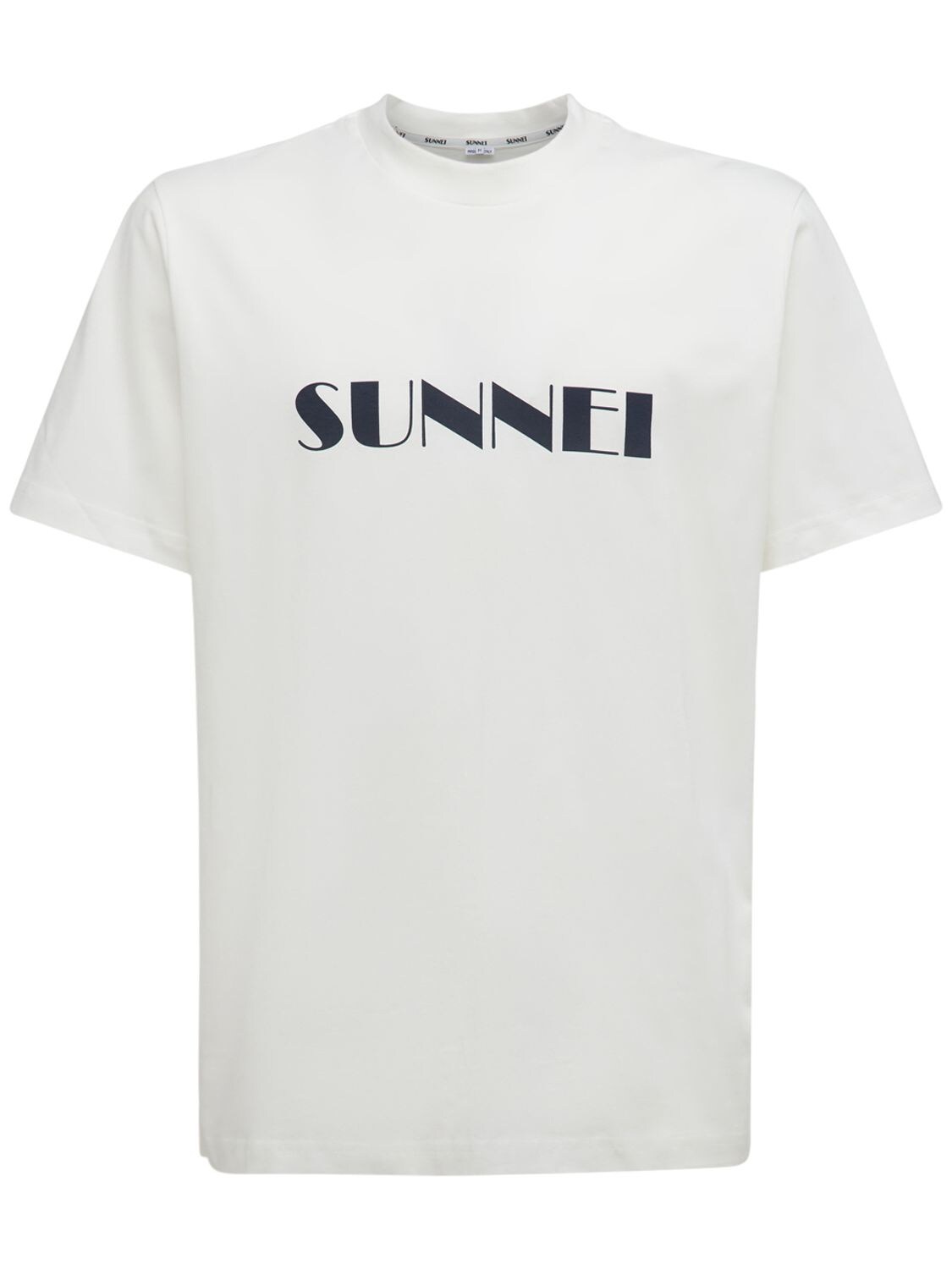 T-shirt En Jersey De Coton Logo Imprimé - SUNNEI - Modalova