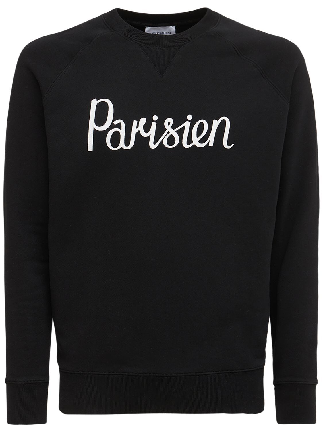 Sweat-shirt En Jersey De Coton Imprimé Parisien - MAISON KITSUNÉ - Modalova