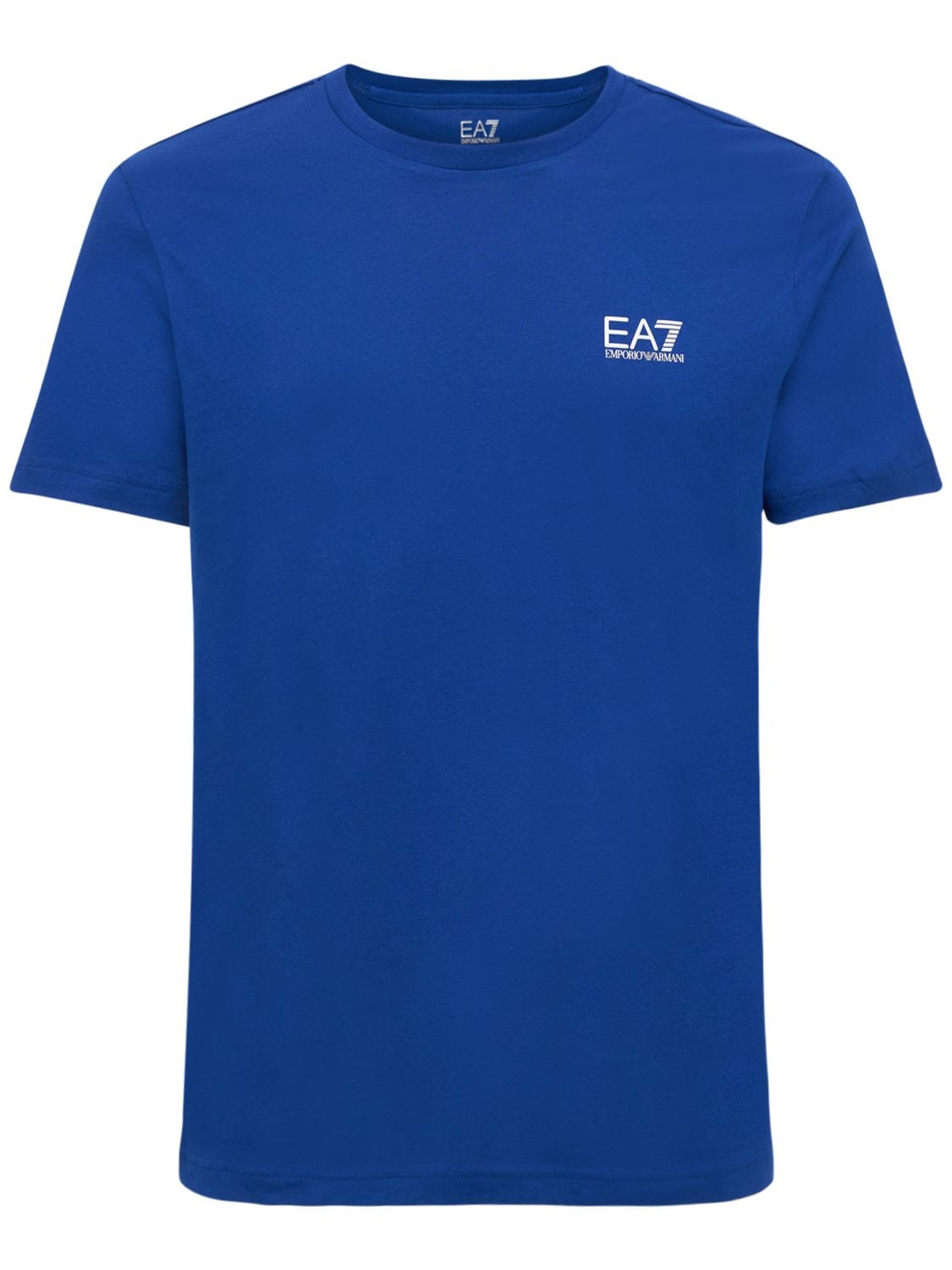 T-shirt En Jersey De Coton "7 Lines" - EA7 EMPORIO ARMANI - Modalova