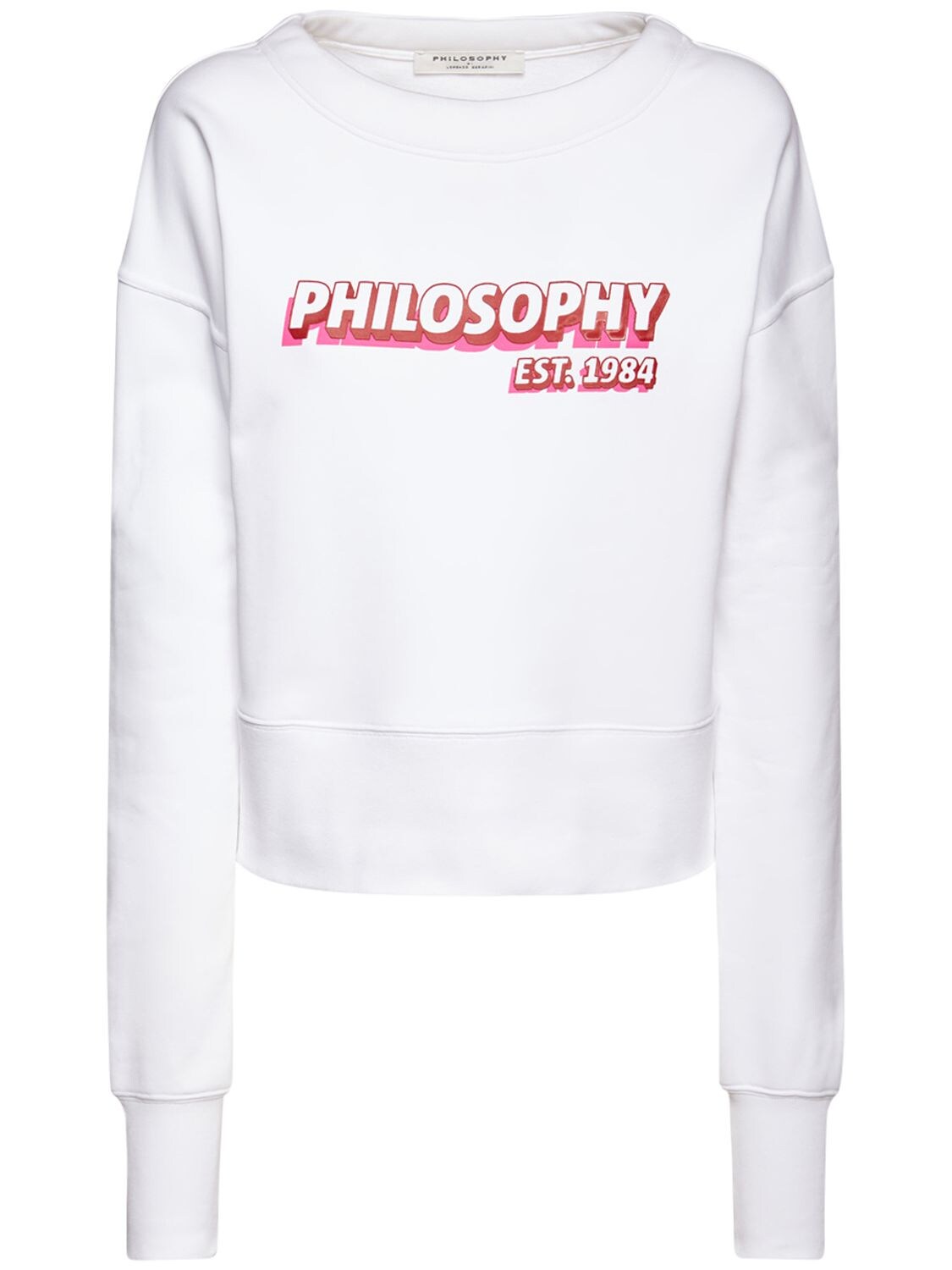 Sweat-shirt En Jersey De Coton À Logo - PHILOSOPHY DI LORENZO SERAFINI - Modalova