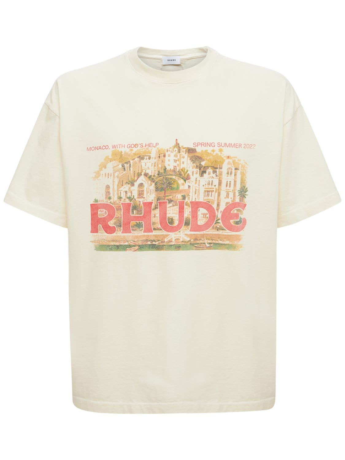 T-shirt En Coton Imprimé Ville - RHUDE - Modalova