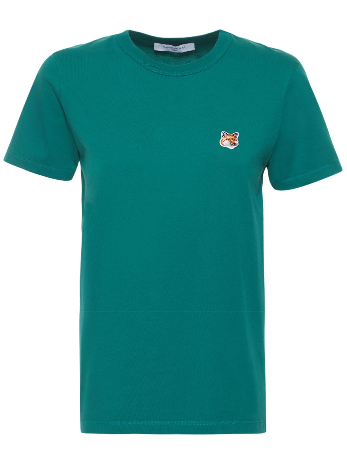 T-shirt En Jersey De Coton Avec Patch Renard - MAISON KITSUNÉ - Modalova