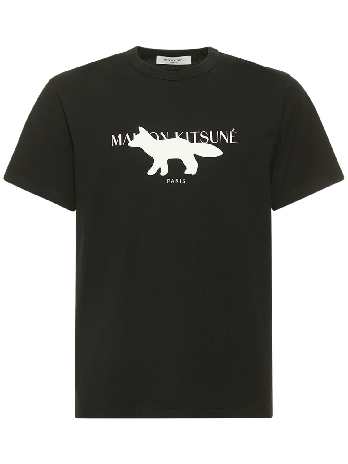 T-shirt En Jersey De Coton Imprimé Renard - MAISON KITSUNÉ - Modalova