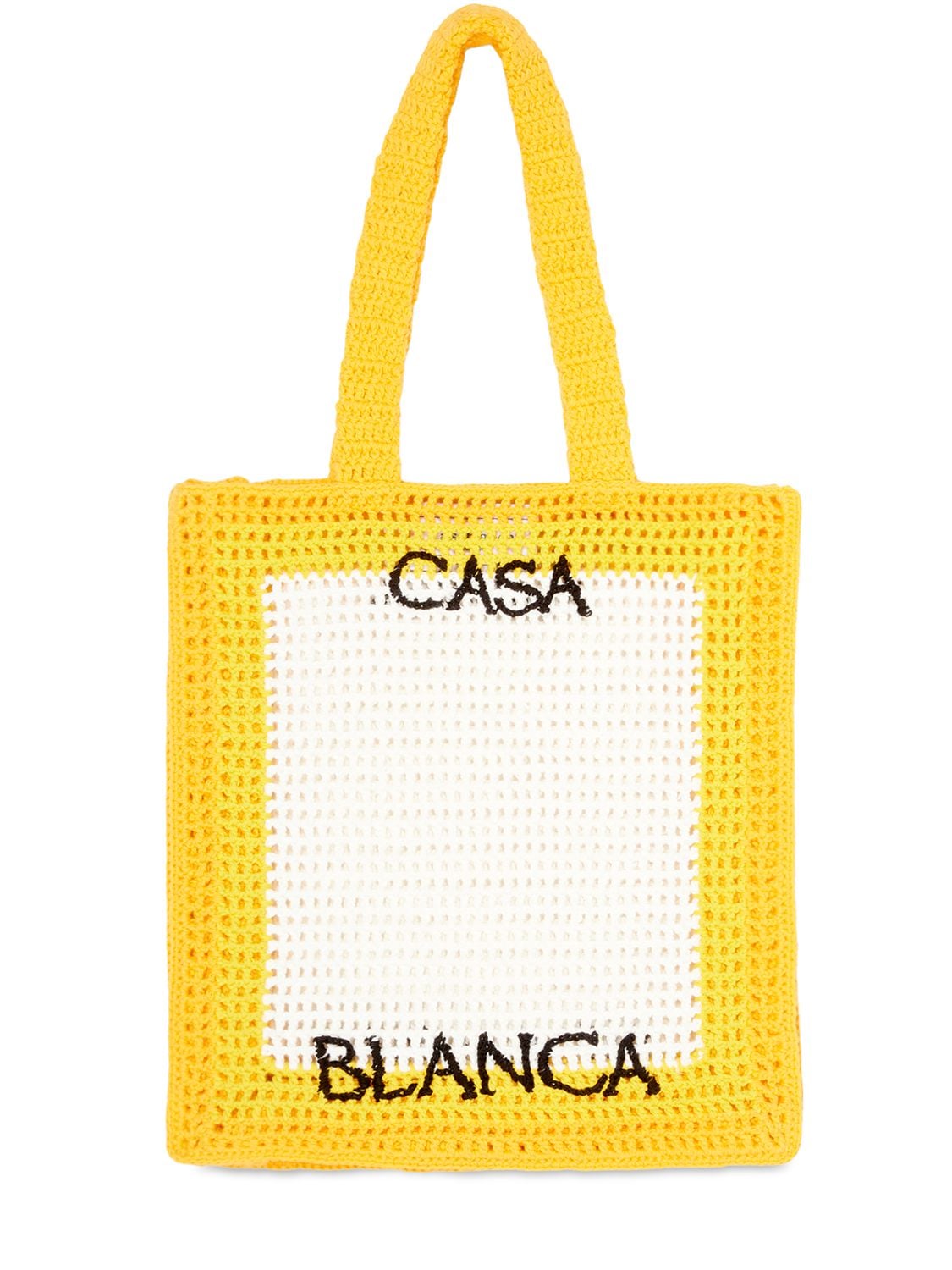 Sac Cabas En Crochet De Coton À Logo - CASABLANCA - Modalova