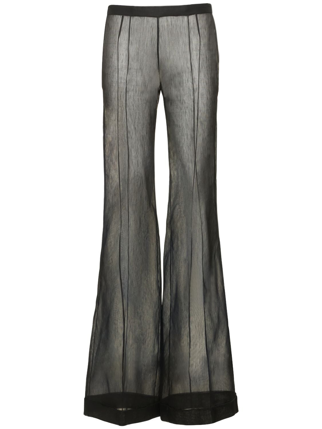 Pantalon Taille Basse En Gaze De Soie Transparente - DEL CORE - Modalova