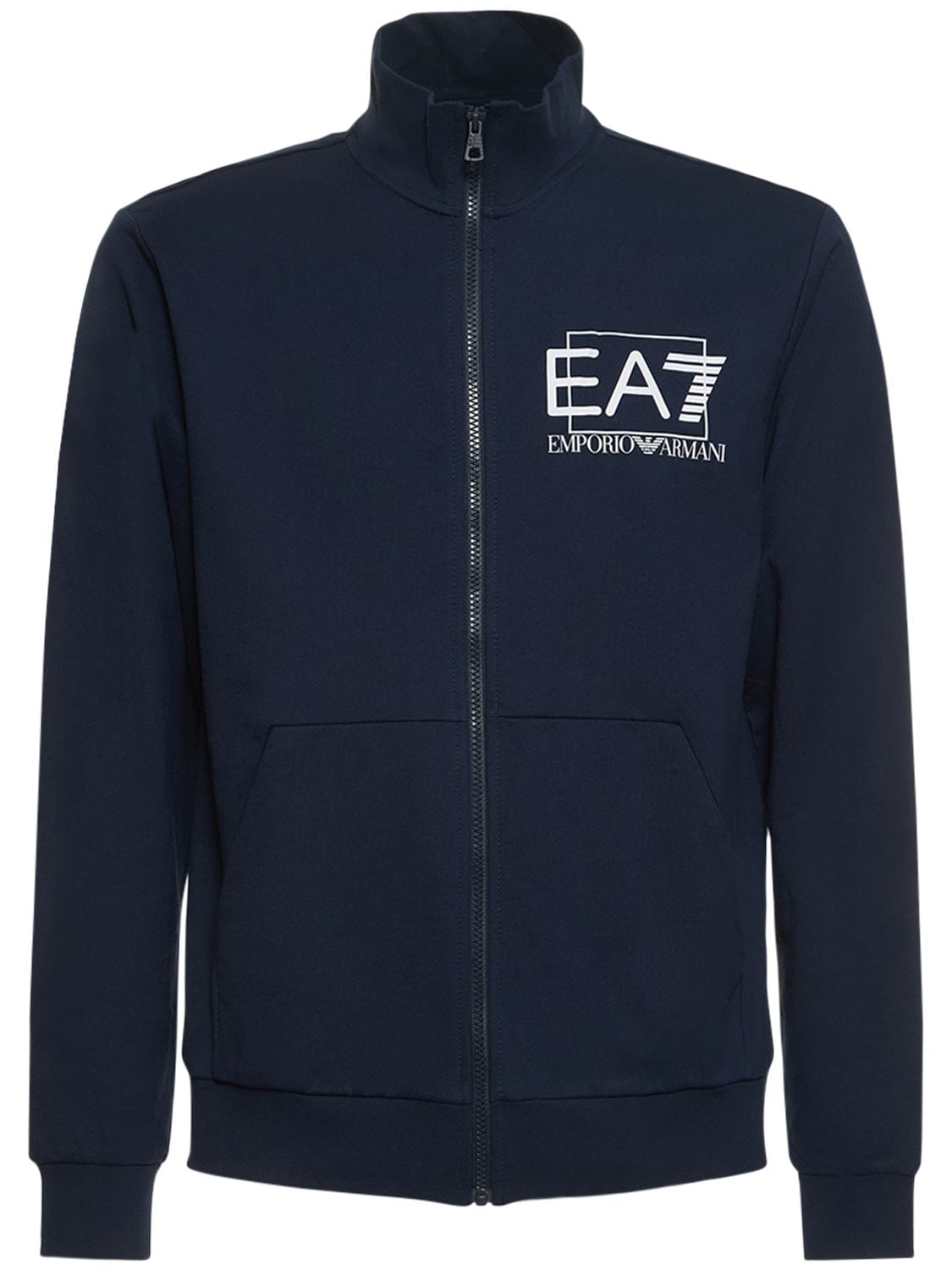 Sweat-shirt Zippé En Coton Visibility - EA7 EMPORIO ARMANI - Modalova