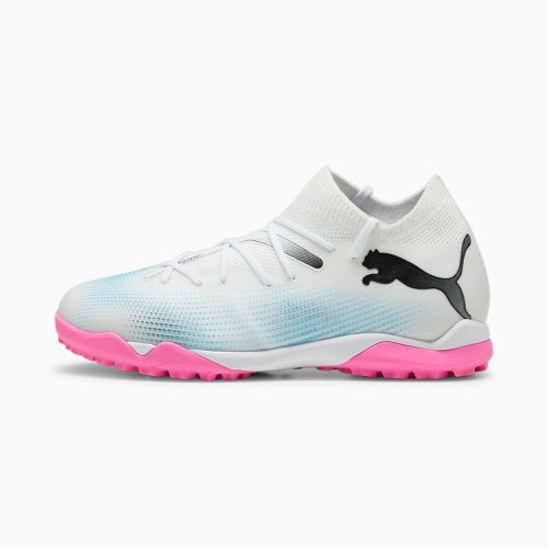 Chaussures de football mi-hautes FUTURE 7 MATCH NJR FG/AG Enfant et Adolescent, Blanc/Rose/Noir - PUMA - Modalova