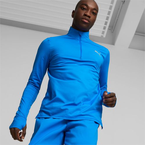 Haut de running à fermeture éclair 1/4 Run Favourite Homme, Bleu - PUMA - Modalova