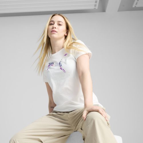 T-shirt à logo Cat fleuri GRAPHICS , Vêtements, Blanc, S - PUMA - Modalova