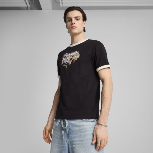 FUTURE..ARCHIVE Graphic Ringer Tee Men, Vêtements, Noir/Bleu Crystal, S - PUMA - Modalova