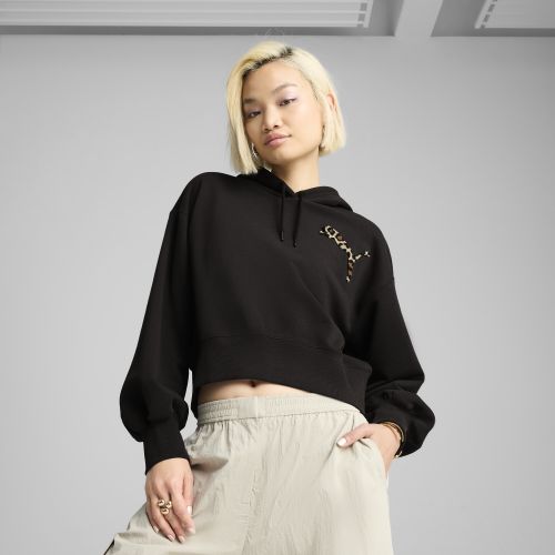 LEO LUXE Relaxed Cropped Hoodie Women, Vêtements, Noir, L - PUMA - Modalova