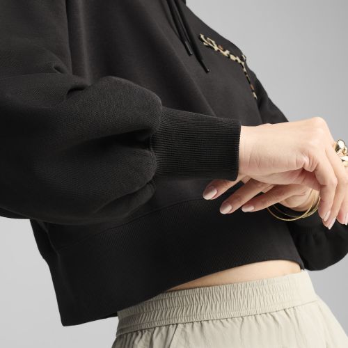Hoodie coupe courte décontractée LEO LUXE , Vêtements, Noir, L - PUMA - Modalova