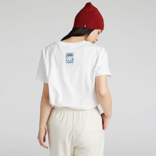 T-shirt manches courtes à motif NEKOSAN x HOOPS DYLAN Unisexe, Vêtements, Blanc, XXS - PUMA - Modalova