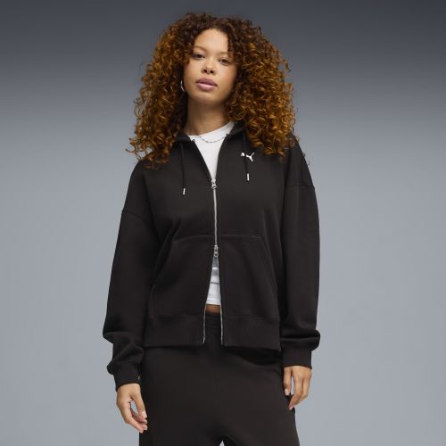 Sweat à capuche zippé en molleton oversize Essentials , Vêtements, Noir, XXS - PUMA - Modalova