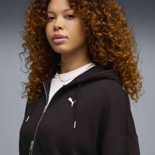 Sweat à capuche zippé en molleton oversize Essentials , Vêtements, Noir, S - PUMA - Modalova