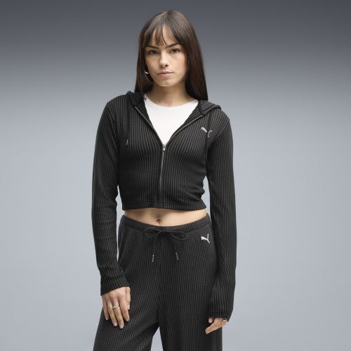 Hoodie côtelé et zippé Essentials , Vêtements, Noir, S - PUMA - Modalova