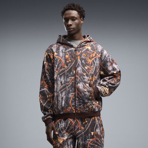 Hoodie décontracté de basket à zip et motif Dylan Wildcat , Accessoires, Marron, S - PUMA - Modalova