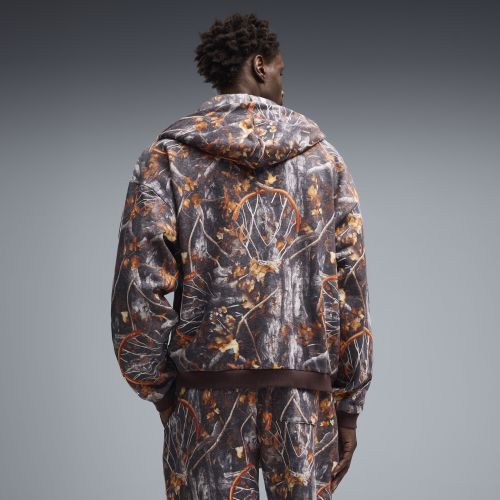 Hoodie décontracté de basket à zip et motif Dylan Wildcat , Accessoires, Marron, S - PUMA - Modalova