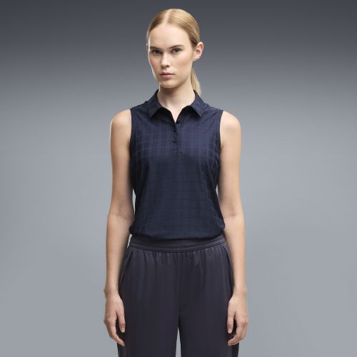 Polo de golf sans manches Plaid Knit , Accessoires, Bleu, S - PUMA - Modalova