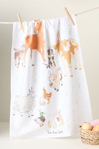 Torchon Easter Bunny Try Outs en White chez - Anthropologie - Modalova