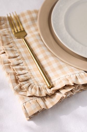 Serviettes de table Brynn à carreaux vichy, ensemble de 2 en Brown taille: S chez - Anthropologie - Modalova
