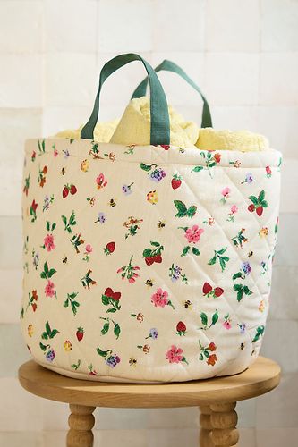 Quilted Block Print Basket chez - Anthropologie - Modalova