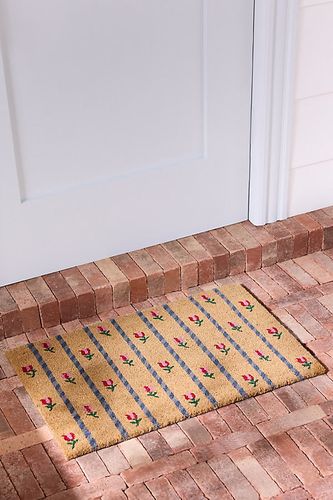 Paillasson imprimé en coco rayé Tulipes taille: 20" x30" chez - Anthropologie - Modalova