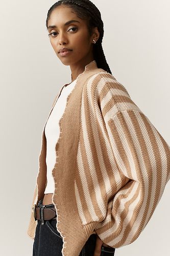 Waffle-Knit Scalloped Cardigan - By Anthropologie - Modalova