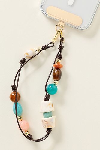 Chaîne de téléphone perlée en cordon et pierre en Blue - By Anthropologie - Modalova