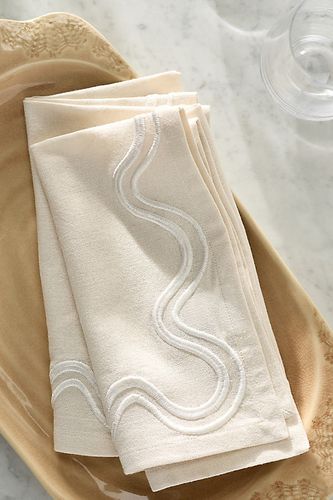 Serviettes brodées Madeline, ensemble de 2 en taille: S chez - Anthropologie - Modalova