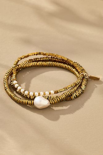 Mixed Metal Beaded Bracelets, Set of 3 par en - By Anthropologie - Modalova