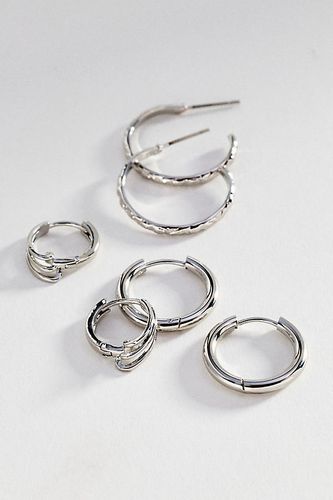 Boucles d'oreilles créoles texturées, ensemble de 3 par en - By Anthropologie - Modalova