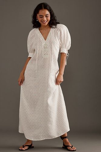 Robe Midi en Lin à Lacets en Pink taille: M chez Anthropologie - Sleeper - Modalova