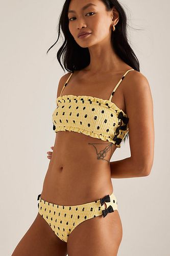 Shirred Polka-Dot Bow Bikini Bottoms, taille: Uk 14 chez Anthropologie - Damson Madder - Modalova