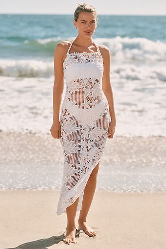 Robe longue en dentelle transparente à découpes en taille: M chez Anthropologie - BLITHE - Modalova