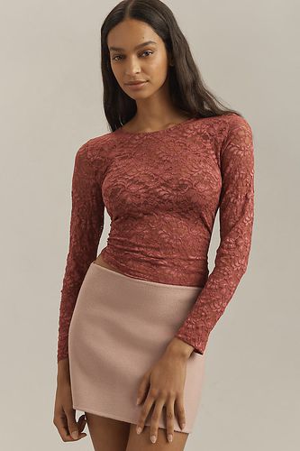 Haut à manches longues en dentelle en Purple taille: XS - Par Anthropologie - Modalova