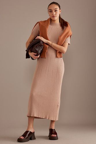 Maeve Short-Sleeve Rib Knit Midi Dress en Beige taille: M chez Anthropologie - Varley - Modalova