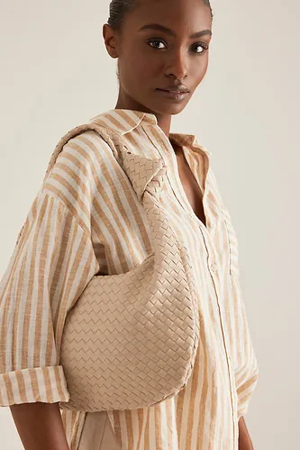 Brigitte Large Faux Leather Shoulder Bag en White chez Anthropologie - Melie Bianco - Modalova