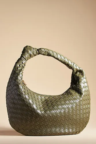 Le Sac Satchel Brigitte en Simili Cuir Tissé par : Édition Surdimensionnée en Green chez Anthropologie - Melie Bianco - Modalova