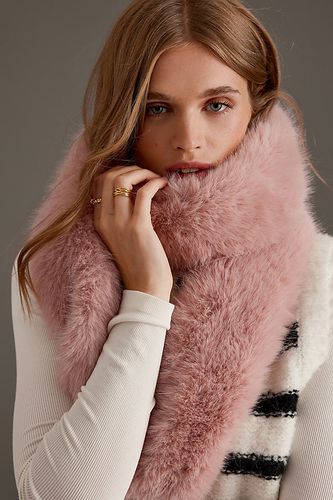 Écharpe Fine en Fausse Fourrure en Pink - By Anthropologie - Modalova