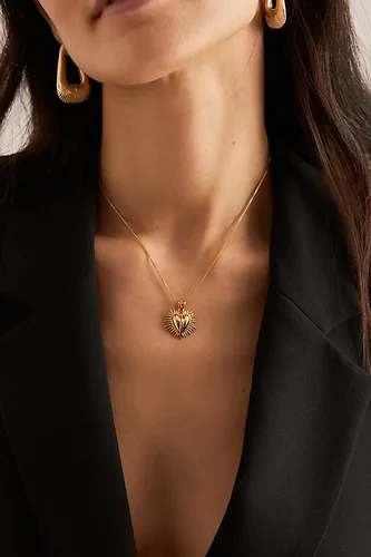 Collier plaqué or avec pendentif caur Electric Deco en chez Anthropologie - Rachel Jackson - Modalova