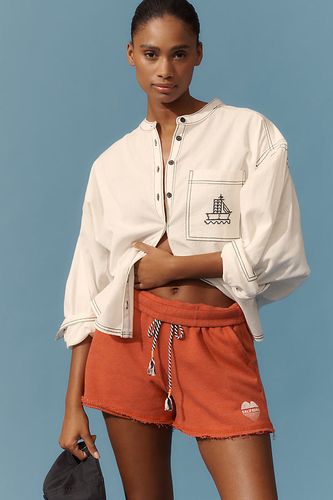 Linen-Blend Batwing Sailor Embroidered Blouse taille: L chez Anthropologie - Pilcro - Modalova