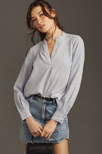 Chemisier plissé à manches longues et col boutonné en Blue taille: XS chez Anthropologie - Bella Dahl - Modalova