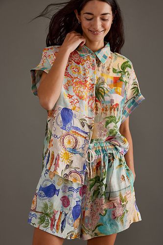 Chemise en Lin Imprimé Manches Courtes taille: Uk 6 chez Anthropologie - Kachel - Modalova