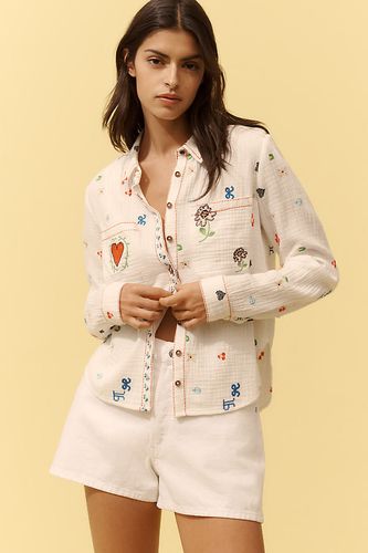 Chemise boutonnée brodée Icon en taille: S chez Anthropologie - Pilcro - Modalova
