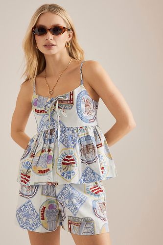 Penny Printed Sleeveless Top taille: Uk 10 chez Anthropologie - Damson Madder - Modalova