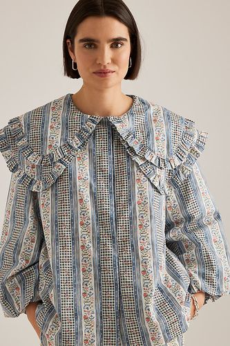 Blouse Lois à double col en Blue taille: Uk 12 chez Anthropologie - Damson Madder - Modalova