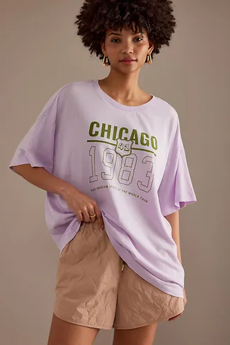 T-shirt coupe dad à manches courtes et motif graphique vintage en Purple, taille: 2XS/XS chez Anthropologie - Pilcro - Modalova