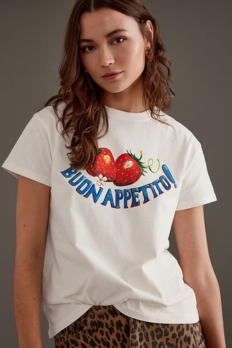 Buon Appetito Shrunken T-Shirt en , taille: Uk 6 chez Anthropologie - Damson Madder - Modalova